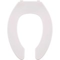 Premier Heavy-Duty Commercial Elongated Open Front Toilet Seat without Lid in White PR550STSCC-001